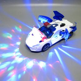 Véhicule de sauvetage de jouet de voiture avec des lumières sons marche ouverture automatique 360 Rotation jouets de musique électronique pour les garçons en bas âge enfants 231225
