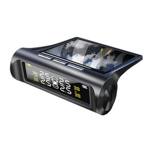 Voiture TPMS système de surveillance de la pression des pneus énergie solaire affichage LCD numérique systèmes d'alarme de sécurité automatique pression capteur externe-1