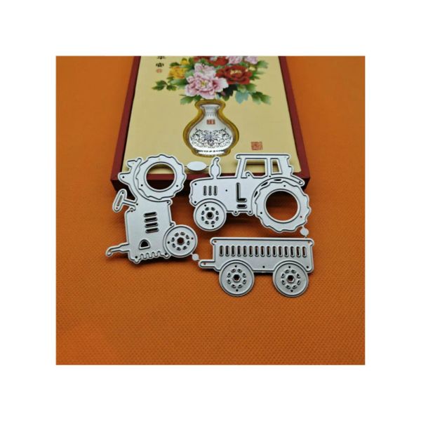 Trailer de voiture Tractor Metal Cut Die Scrapbooking Folder en relief pour la fabrication de cartes album photo Diy Cutter Punch Knife