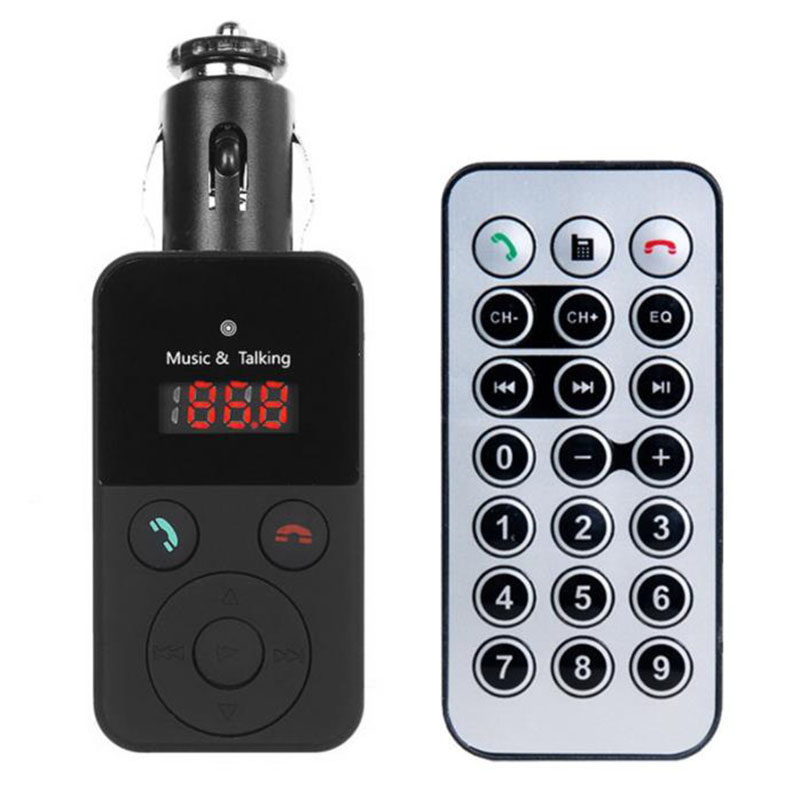 Reproductor MP3 inalámbrico con transmisor Bluetooth para coche con kit de coche manos libres con mando a distancia
