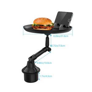 Plateau de voiture Table porte-boissons pliant réglable avec pince support de téléphone voiture nourriture Table pour tasse boisson bouteille pivotant