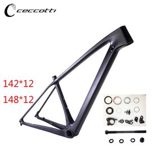 Auto Truck Racks 2023 CECCOTTI T1000 Carbon Mountain Frame 29er Maat S M L 142 148 12 Boost 135 9mm PF30 Fietsframeset Verkopen 231010