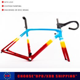 Bastidores para camiones y automóviles Cuadro de bicicleta de carretera de carbono de peso ligero T1000 UD Disco Ciclismo Frameset Freno de disco V Bicicleta de carreras XDB DPD 230617