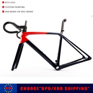 Bastidores para camiones y automóviles T1000 Peso ligero Cuadro de bicicleta de carretera de carbono Llanta Disco de freno SLR Framest con manillar BBT47 XDB DPD 230617