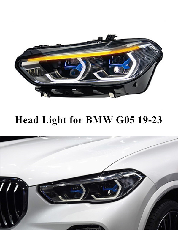 BMW X5 G05 LED için Araç Turn Sinyal Kafa Lambası Gündüz Çalışan Far 2019-2023 Çift Işın Işık Lensi