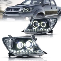 Auto Richtingaanwijzer Head Light Assembly voor Toyota Hilux LED-dagrijverlichting 2005-2014 Grootlicht Projector Lens