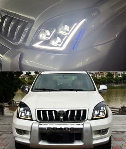 Ensemble de phares de clignotant de voiture pour Toyota Prado, phare de jour LED 2003 – 2009 LC120, lentille de projecteur à faisceau haut