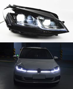 Faro de señal de giro para coche para VW Golf 7 luz LED frontal 2013-2017 MK7 lente de lámpara de Luz De Carretera de circulación diurna