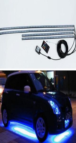 Bande Flexible sous-lumineuse pour voiture, télécommande LED RGB, lampe d'ambiance décorative sous Tube, système de lumière néon, Kit9600031