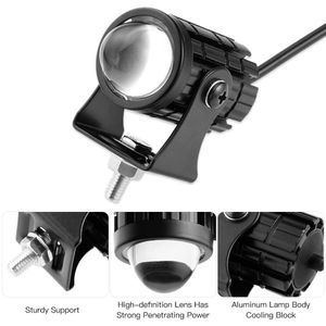 Auto Universele Motorfiets Led Koplamp Mini Projector Lens Dubbele Kleur voor Atv Scooter Rijden Licht Extra Spotlight Voorlamp