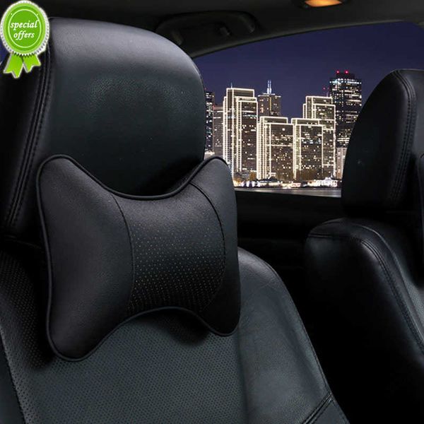 Voiture siège universel appuie-tête Double face en cuir Pu cou mémoire oreiller soutien de la tête protecteur coussin Auto voyage accessoires