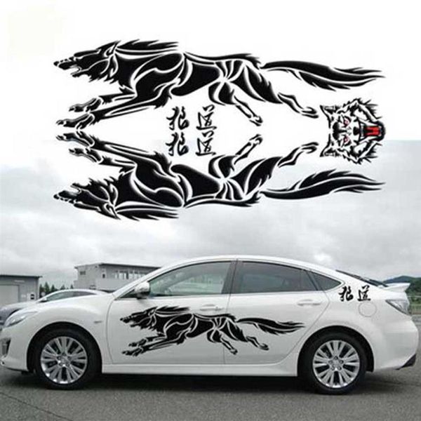 VOITURE Universal Wolf Autocollants De Voiture Scratch Body Animal Stickers Decal2221401300Q