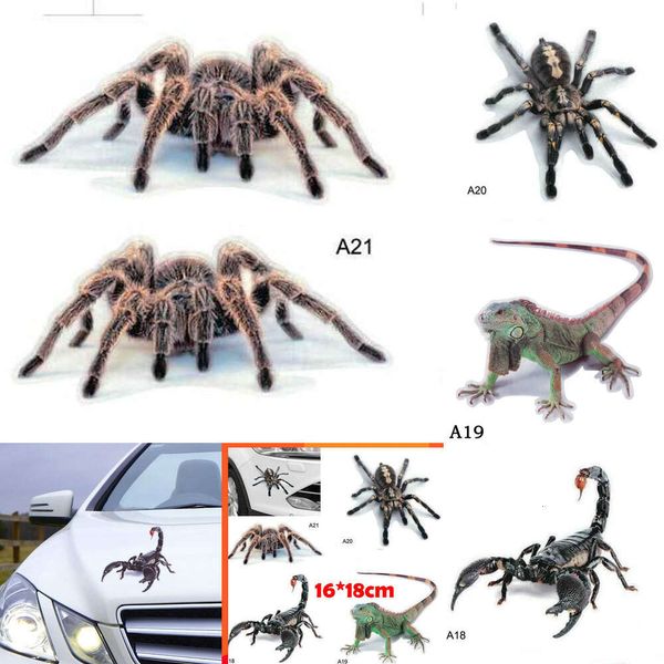 Actualización de coche 1/2 hojas 3D pegatinas de simulación de animales para coche, pegatinas impermeables con patrón de animales para ventana de coche, pegatinas de cristal para espejo retrovisor, calcomanías para parachoques