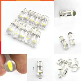 Mise à niveau de voiture 10x 2021 W5W Led T10, lumière de voiture en verre COB 6000K blanc, lampe de plaque d'immatriculation automobile blanche, dôme de lecture, ampoule DRL Style 12V