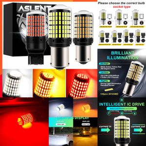 Auto Upgrade 2 stks 1156 BA15S P21W BAU15S PY21W 7440 W21W P21/5 W 1157 BAY15D 7443 3157 Led-lampen 144smd CanBus Lamp Reverse Richtingaanwijzer