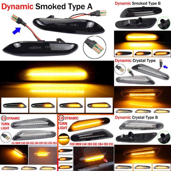 Actualización de coche 2 piezas para BMW Led indicador lateral dinámico luz de señal de giro luz intermitente secuencial para E90 E91 E92 E93 E60 E87 E82 E46 sin errores