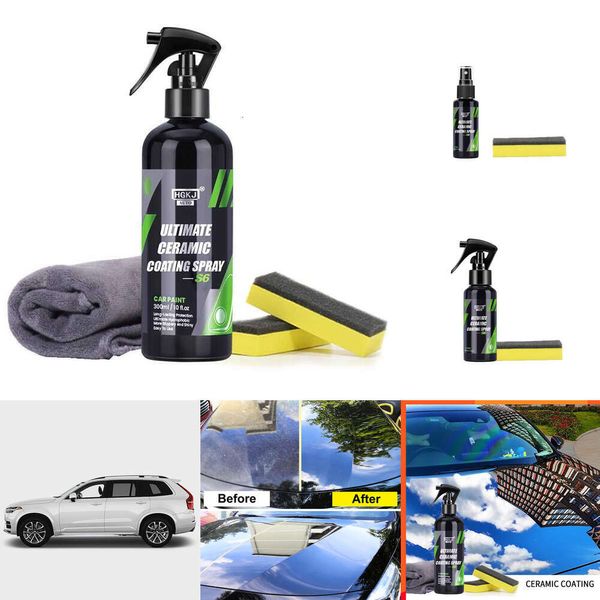 Revestimiento cerámico mejorado para pintura de coche, HGKJ S6, aerosol de cera para cristal, polímero líquido Nano hidrofóbico, oleofóbico, antilluvia, cuidado del coche
