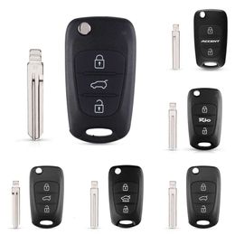 Car Upgrade KEYYOU – coque de clé télécommande pliable à 3 boutons, pour Hyundai I20 I30 IX35 I35 Accent Kia Picanto Sportage K5