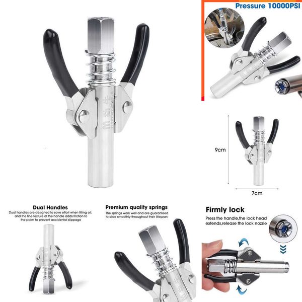 Actualización de automóvil Actualización 11000PSI Acoplador de pistola de engrase Bomba de grasa manual Cabezal Jeringa Boquilla de lubricación Herramienta de llenado de aceite para boquillas M6/M8/M10/M12/M14