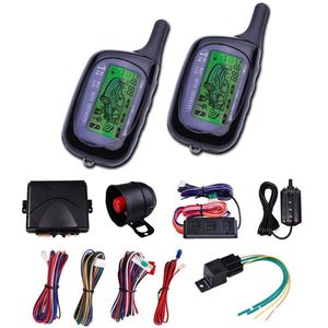 Auto Voertuig Beveiliging Paging Auto Alarm 2 Weg LCD Sensor Afstandsbediening Motor Start Systeem Kit Automatische Auto Inbraakalarm System255E