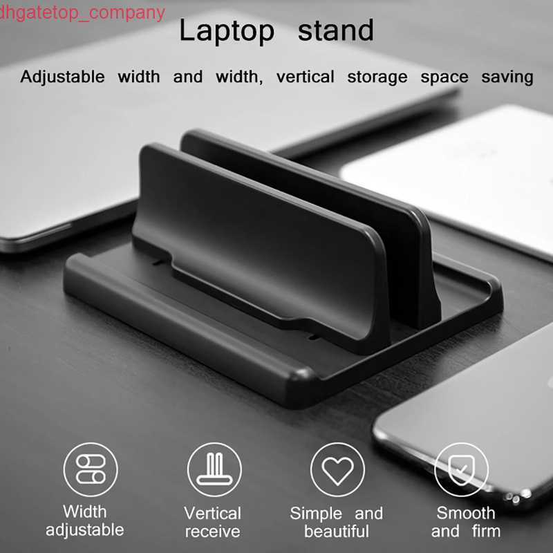 Supporto per laptop verticale per auto 2 slot Supporto da tavolo Supporto per laptop regolabile per archiviazione multifunzionale per laptop da ufficio a casa 2021