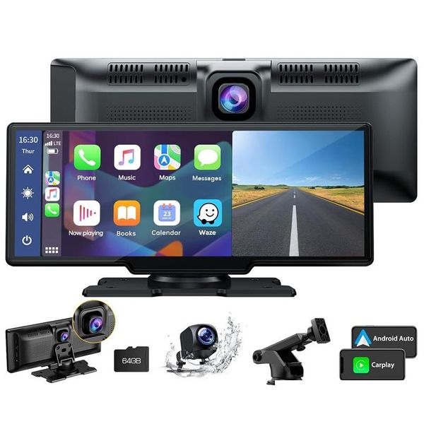 Video para automóvil 10.26 Estéreo Apple Carplay Android con 2.5K Dash Cam 1080P Cámara de respaldo Radio Bluetooth / Mirror Link / Navegación por mapas / Voic Dhs7M