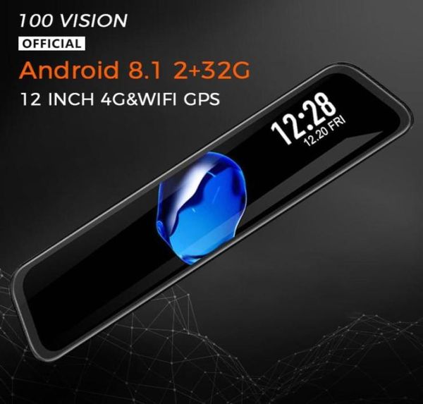 Vidéo de voiture 4G Android 81 DVR 12 pouces rétroviseur HD 1080P GPS WIFI ADAS Dash Cam enregistreur à double objectif caméra automatique registraire DVRs5005772