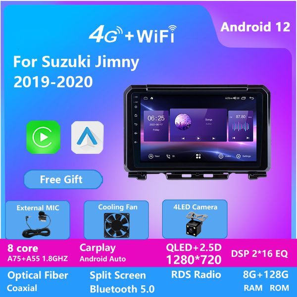 Lecteur DVD vidéo de voiture Android 10 pouces Radio pour SUZUKI JIMNY 2018-2020 avec WIFI Dsp AV OUT GPS NAVIGATION 8G 128G