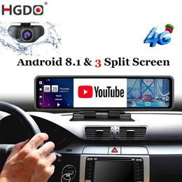 Voiture vidéo HGDO 12 ''DVR tableau de bord caméra Android 8 1 4G ADAS rétroviseur enregistreur FHD 1080P WiFi GPS Dash Cam Regis3108