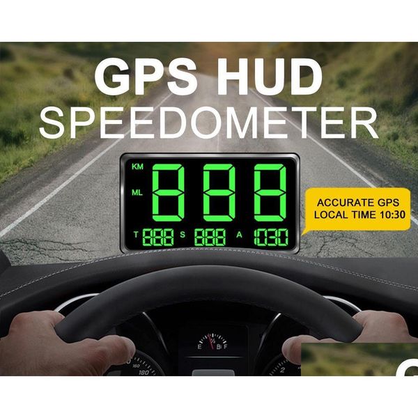 Video del coche Pantalla grande 4.5 Gps Velocímetro Pantalla de velocidad digital Sistema de alarma por exceso de velocidad Universal para bicicleta Motocicleta Camión Drop Dhu1P