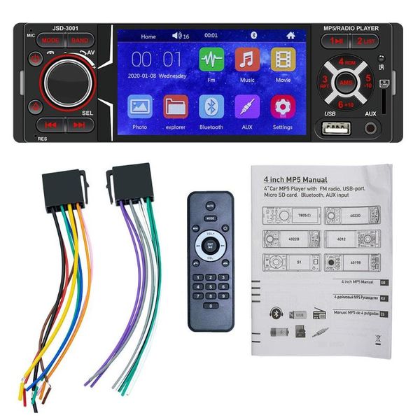 Lecteur vidéo MP5 de voiture, Radio à écran tactile capacitif de 4.1 pouces, lecteurs USB sans fil compatibles Bluetooth, récepteur de Transmission FM, vidéo de voiture