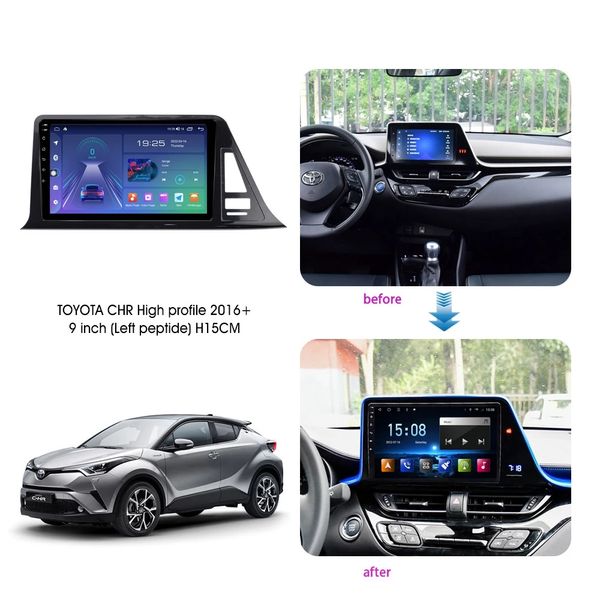 Reproductor de vídeo para coche para TOYOTA C-HR-2018, navegación GPS, enlace de espejo, mapa, sistema Multimedia de Radio Android de 9 pulgadas