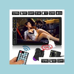Auto Video Radio 2 Din Car Radio 7 Inch HD Capacitive LCD Touch Screen DVD Player Bluetooth O 4 LED achteraanzicht Camera Stuurwiel Dr Dhu0f