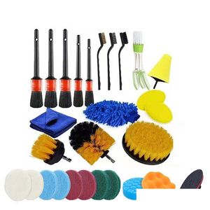 Accessoires voor autowasstraten Apparaten Elektrische scrubber Borstels Kit Gereedschapsboor Borstelopzetstuk Elektrische scrubbers Gereedschap Polijstmachine Badkamer Dhzqj