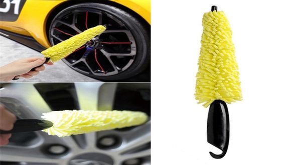 Lavage de voiture portable en microfibre roue pneu jante brosse voitures roues nettoyage automatique pour les soins avec poignée en plastique lave-auto détaillant outil6422999