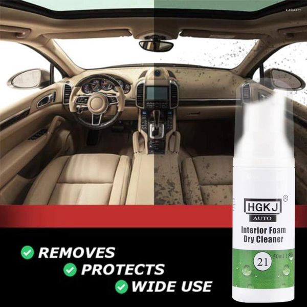 Soluciones de lavado de coches, agente de limpieza en seco de cuero, limpiador de espuma Interior, recauchutado de accesorios para automóviles, 50ml