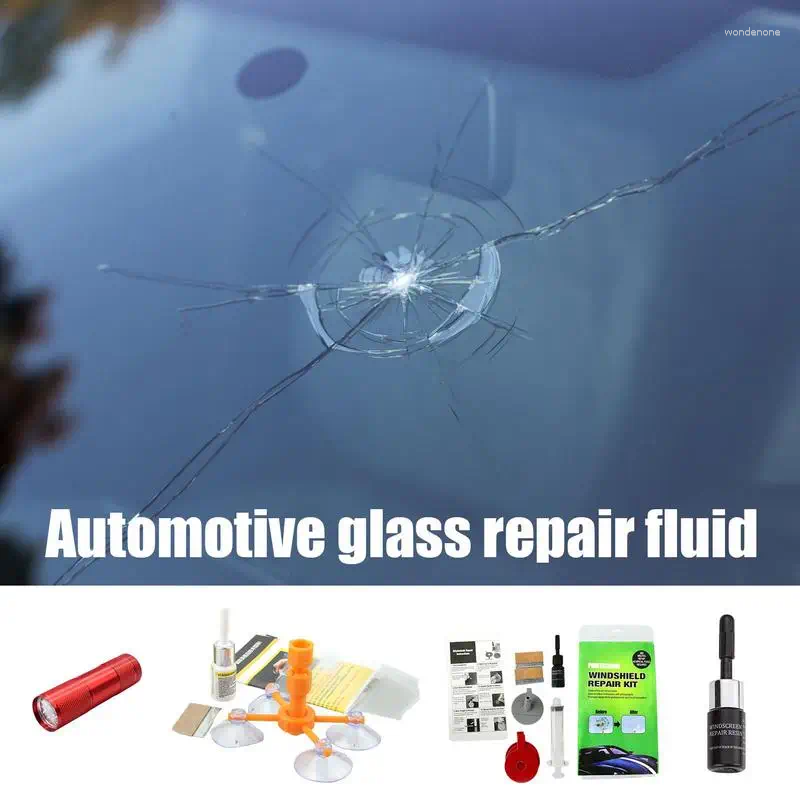 Soluzioni per autolavaggio Fluido per riparazione vetri auto Kit per parabrezza Strumenti Cracked Liquid Scratch Crack Ripristino Accessori