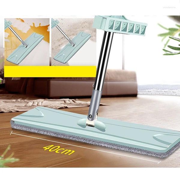 Soluciones de lavado de autos Manos libres Auto escurrido Squeeze Microfibra Spin Push Mop Clean Tool Pads