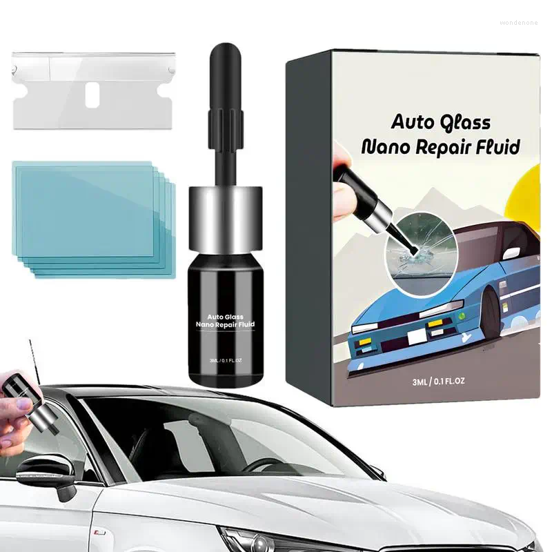 Biltvättlösningar Portable Auto Windshield Repair Kit Window Mirror Glass Shatter Lim Nano Fluid Accessory