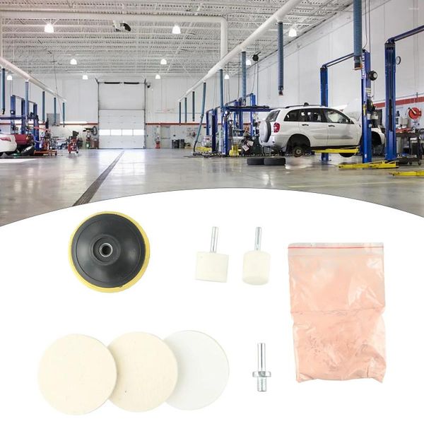 Soluciones de lavado de coches Kit de pulido de vidrio eliminador de arañazos 8 unids/set polvo de óxido de cerio rueda de reparación DIY de alta calidad