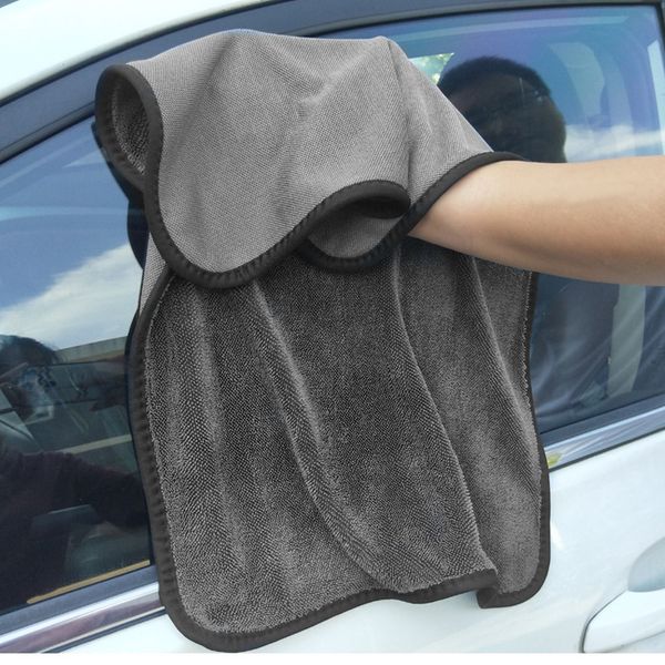 Serviette de lavage de voiture en microfibre, tissu tressé, épaississant, serviette d'eau, outils de nettoyage pour accessoires automobiles, 40x40cm/40x60cm/60x90cm