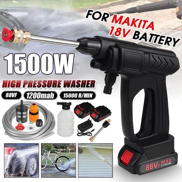 Laveuse de voiture 1500W 60bar pistolet à eau haute pression Portable sans fil Machine à laver nettoyant buse réglable