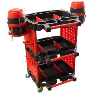 Auto Detailing Cart, Rolling Garage Organizer with Drawers for Car Cleaning Supplies, Black
