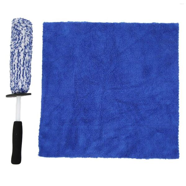 Brosse à rayons souples bleue avec chiffon pour lave-glace de voiture