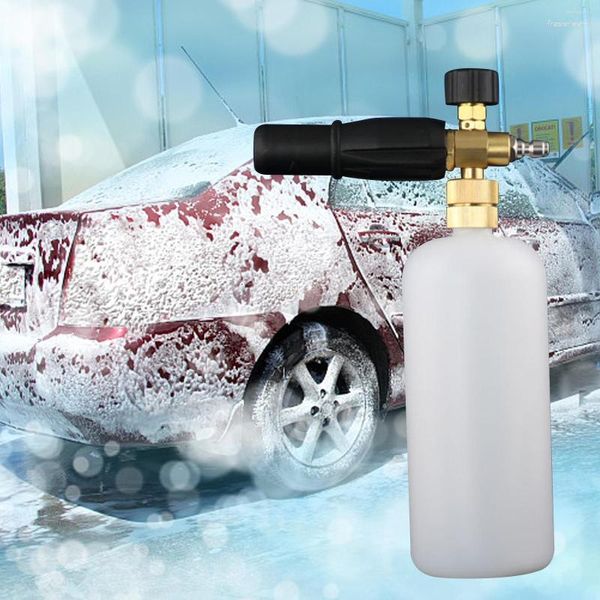 Botella rociadora para lavado de coches con adaptador de cobre, rociador de espuma para nieve con tanque de 1L para generador, piezas de presión de lanza