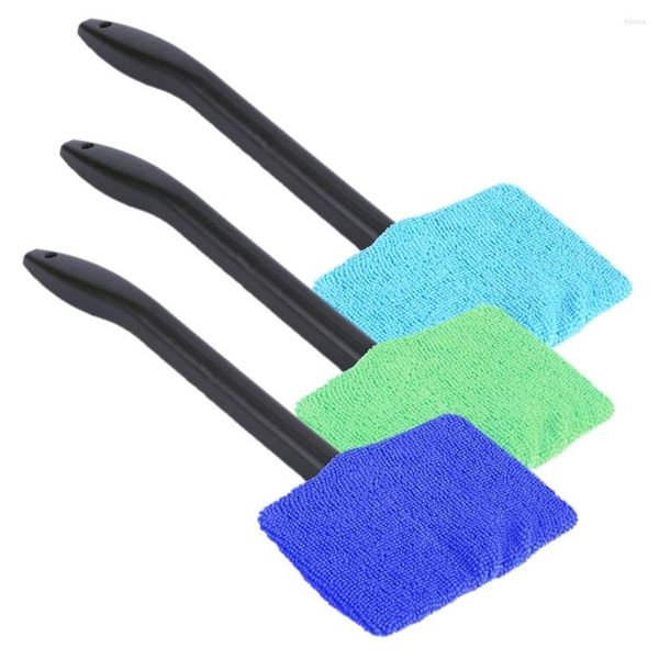 Outil de nettoyage de vitres de voiture, nettoyeur de pare-brise de 13 pouces de Long, ergonomique, facile à utiliser, Microfibre amovible pour les miroirs de sol