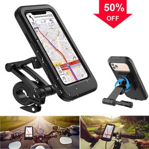 Support de téléphone étanche de voiture pour vélo de moto Anti-secousse avec support multifonctionnel de montage magnétique de Film Transparent