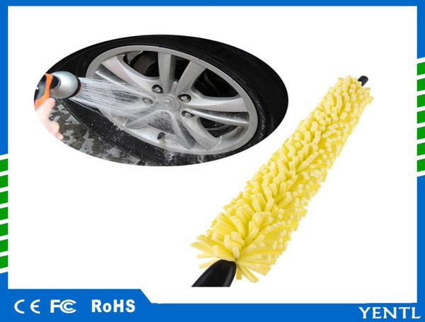 Brosse de roue de voiture poignée en plastique brosse de nettoyage de véhicule jantes de roue lavage de pneus auto gommage éponges de lavage de voiture outils éponge jaune 5024014