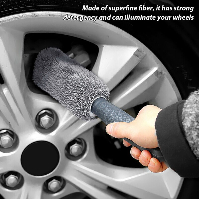 Bilhjul rengöringsborstverktyg däck tvättar ren mjuk borstrensare svart lätt att rengöra fälgar.