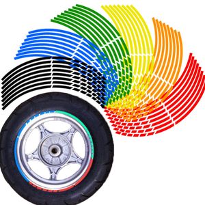 Auto -wiel bandenstickers strips reflecterende rim tape motoren strepen strips voor 18 inch wielen moto auto -decoratie accessoires